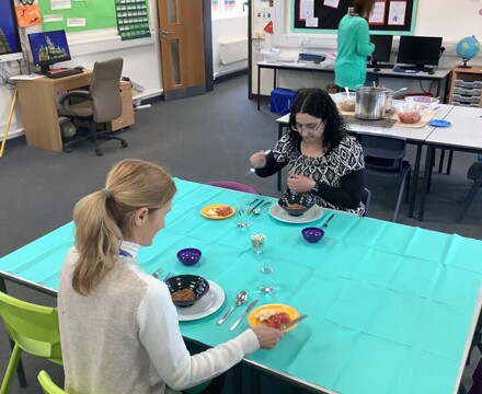 Teachers Enjoying Meal Cooked by Year 5 6